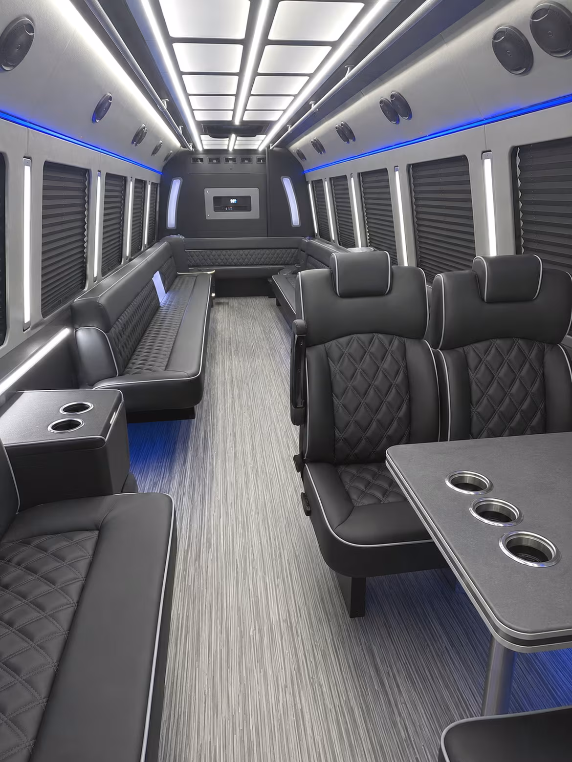 pflugerville 25 passenger party bus inside