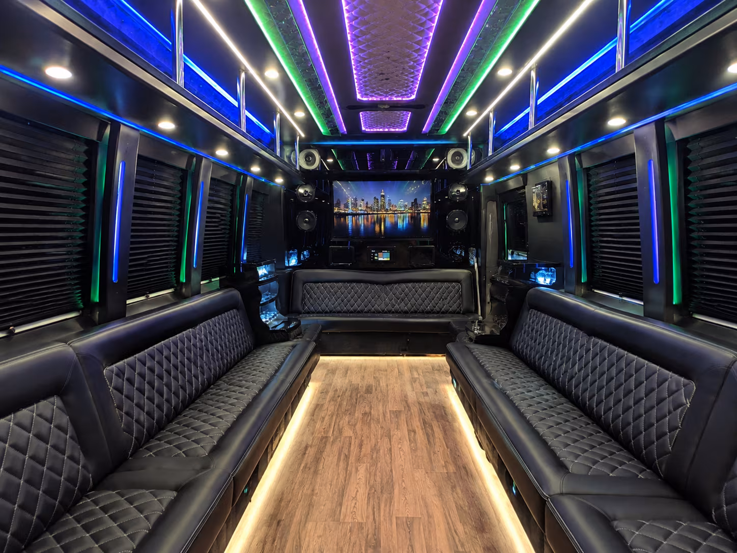 pflugerville 25 passenger party bus interior
