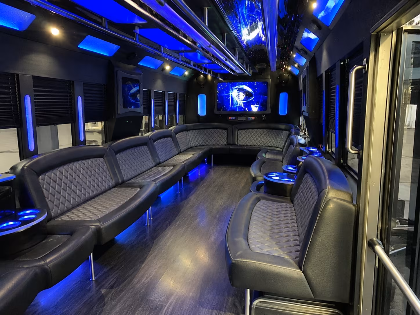 pflugerville 28 passenger party bus interior
