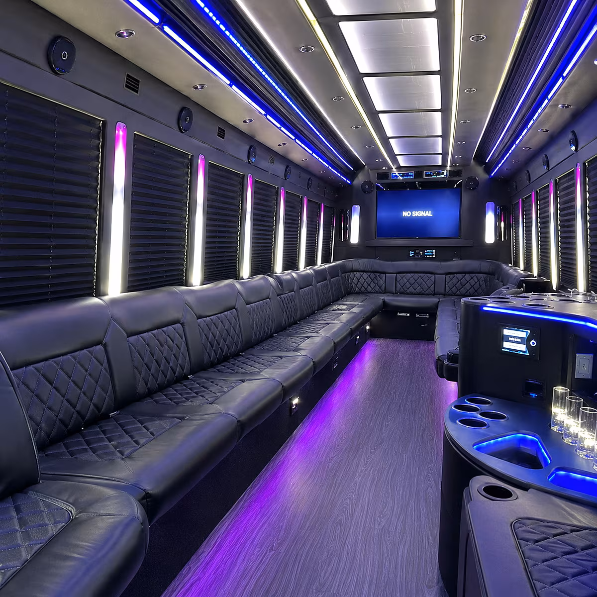 pflugerville 30 passenger party bus inside