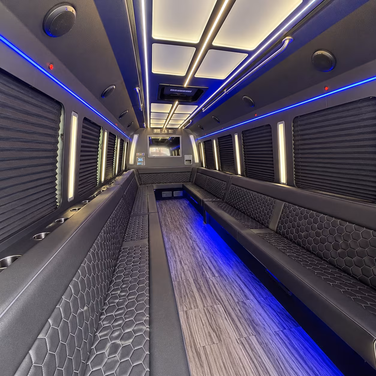 pflugerville 30 passenger party bus interior