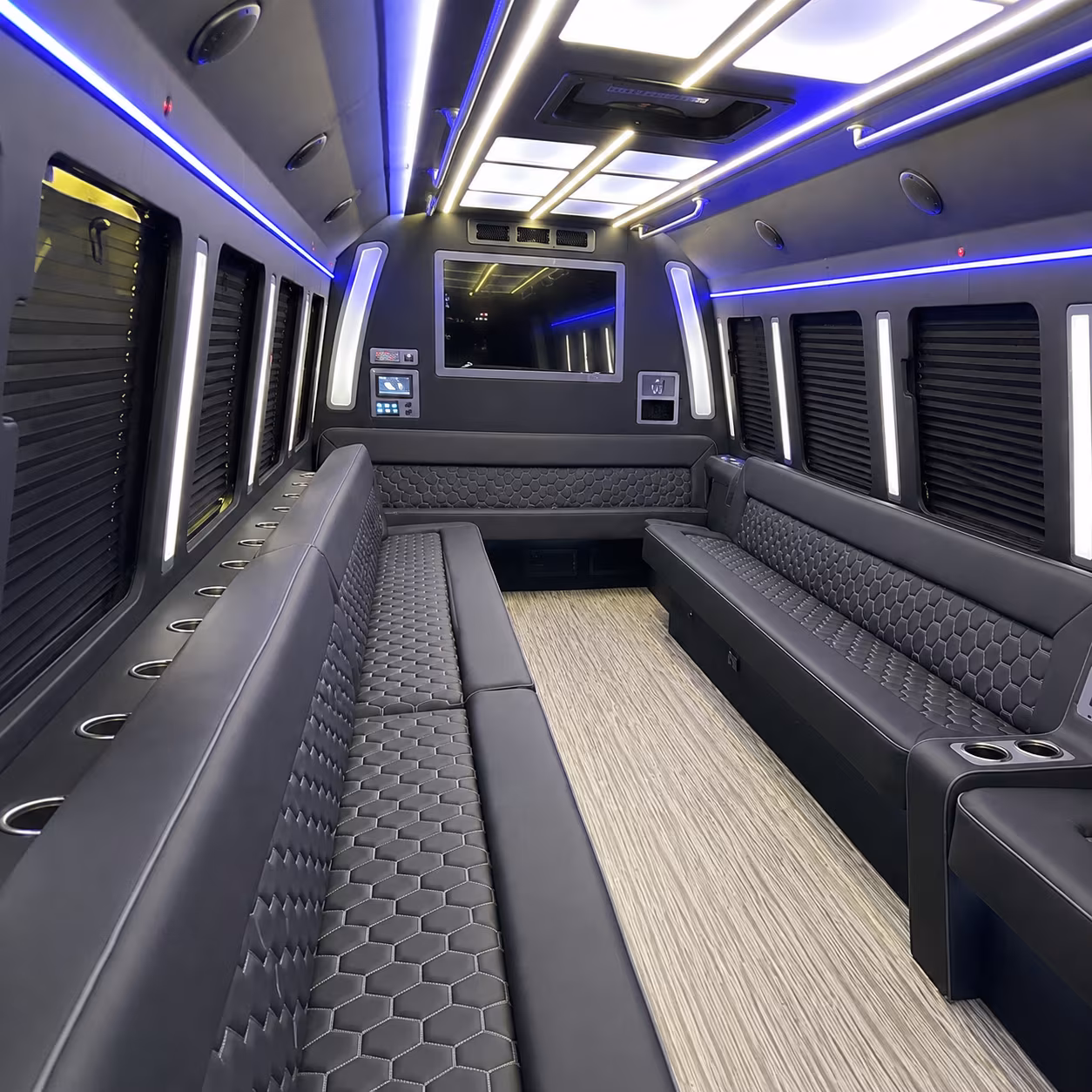 pflugerville 40 passenger party bus inside