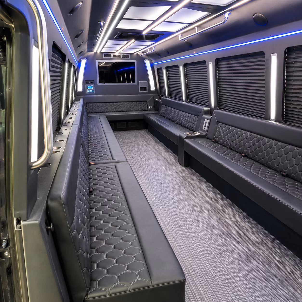 pflugerville 40 passenger party bus interior