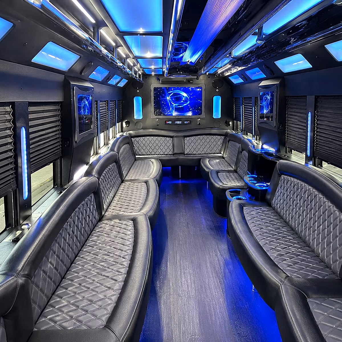 pflugerville 50 passenger party bus interior